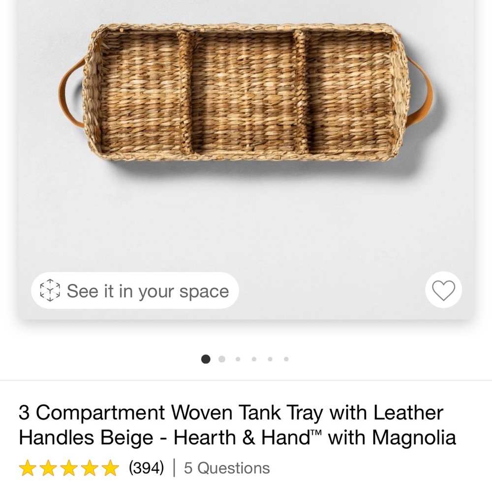 Hearth & Hand With Magnolia Leather Handle Tray Set